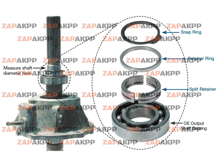 TRANSFER CASE SPLIT RING RETAINER